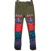Upcycled J Brand Alien Army Green Jeans
