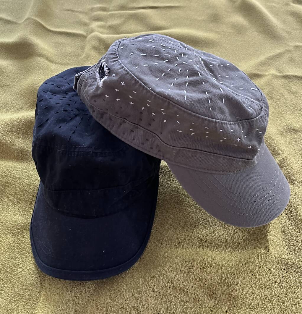 Sashiko Black Army Cap