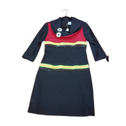 Black Wool Dress Upcycled with Sequins