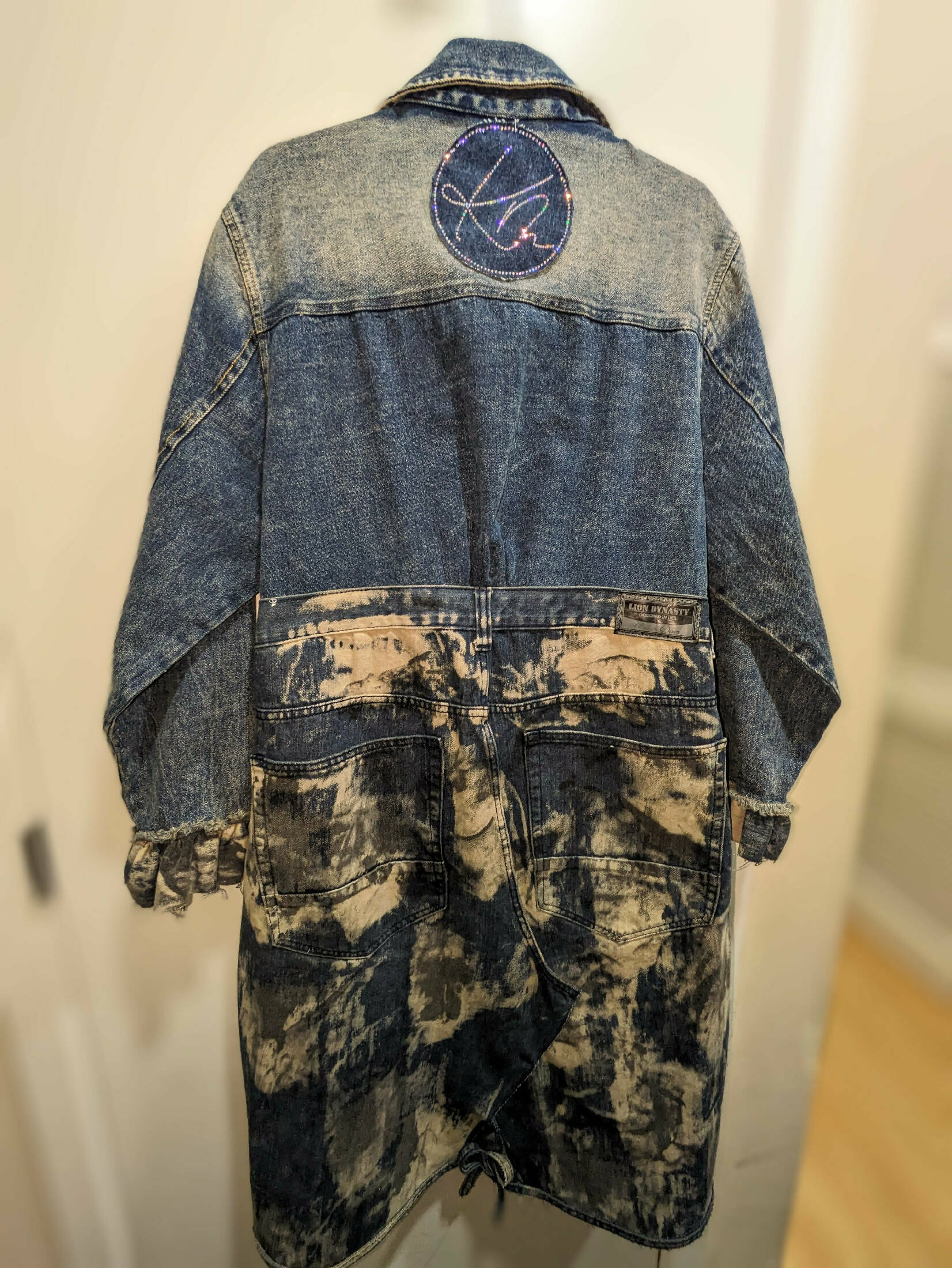 Long Distressed Denim Coat