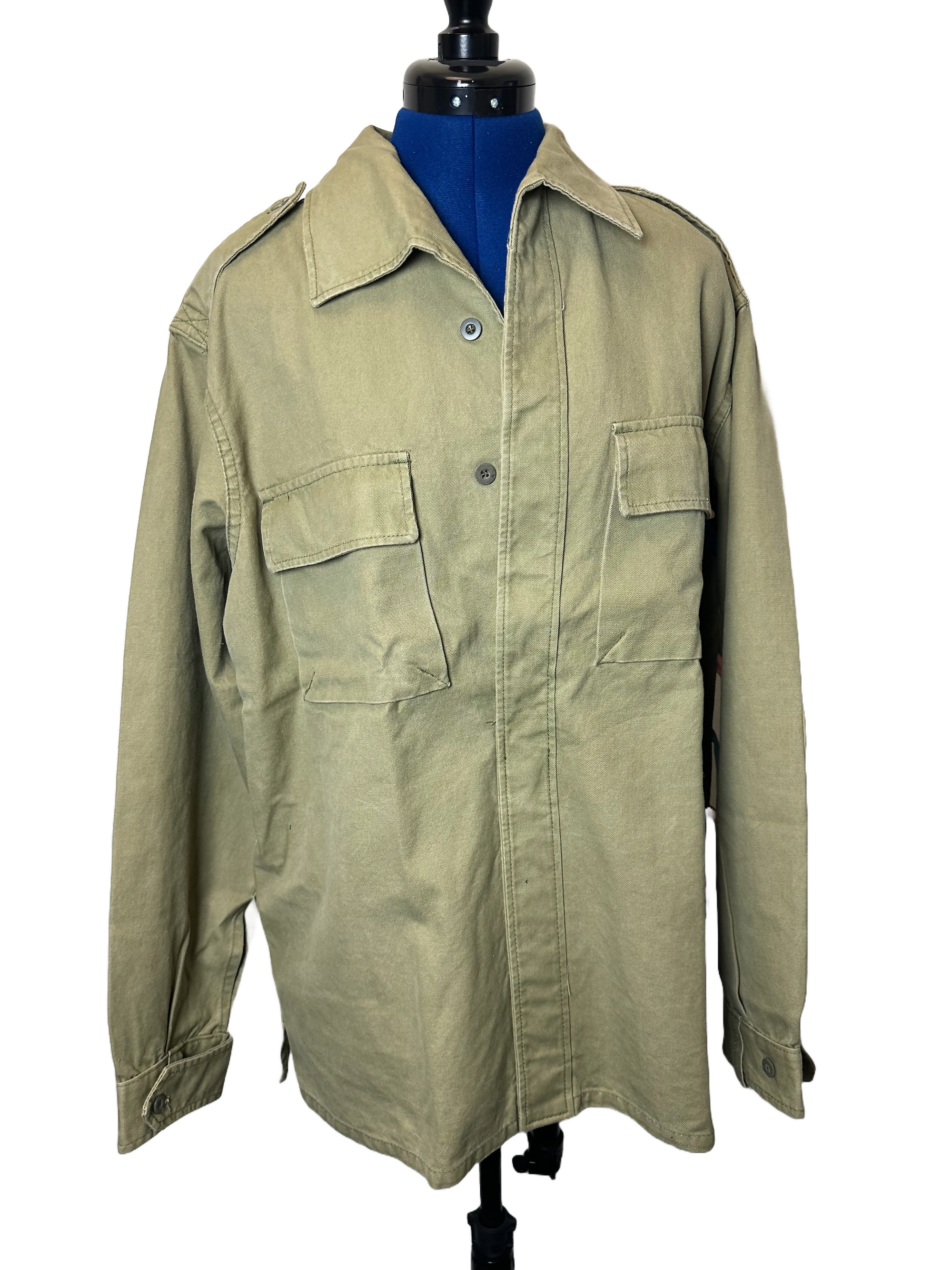 Blue Greenie T-Shirt Strip Face Long Sleeve Khaki Shirt