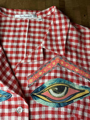 Upcycled Face Suit in Red Check L.K. Bennet