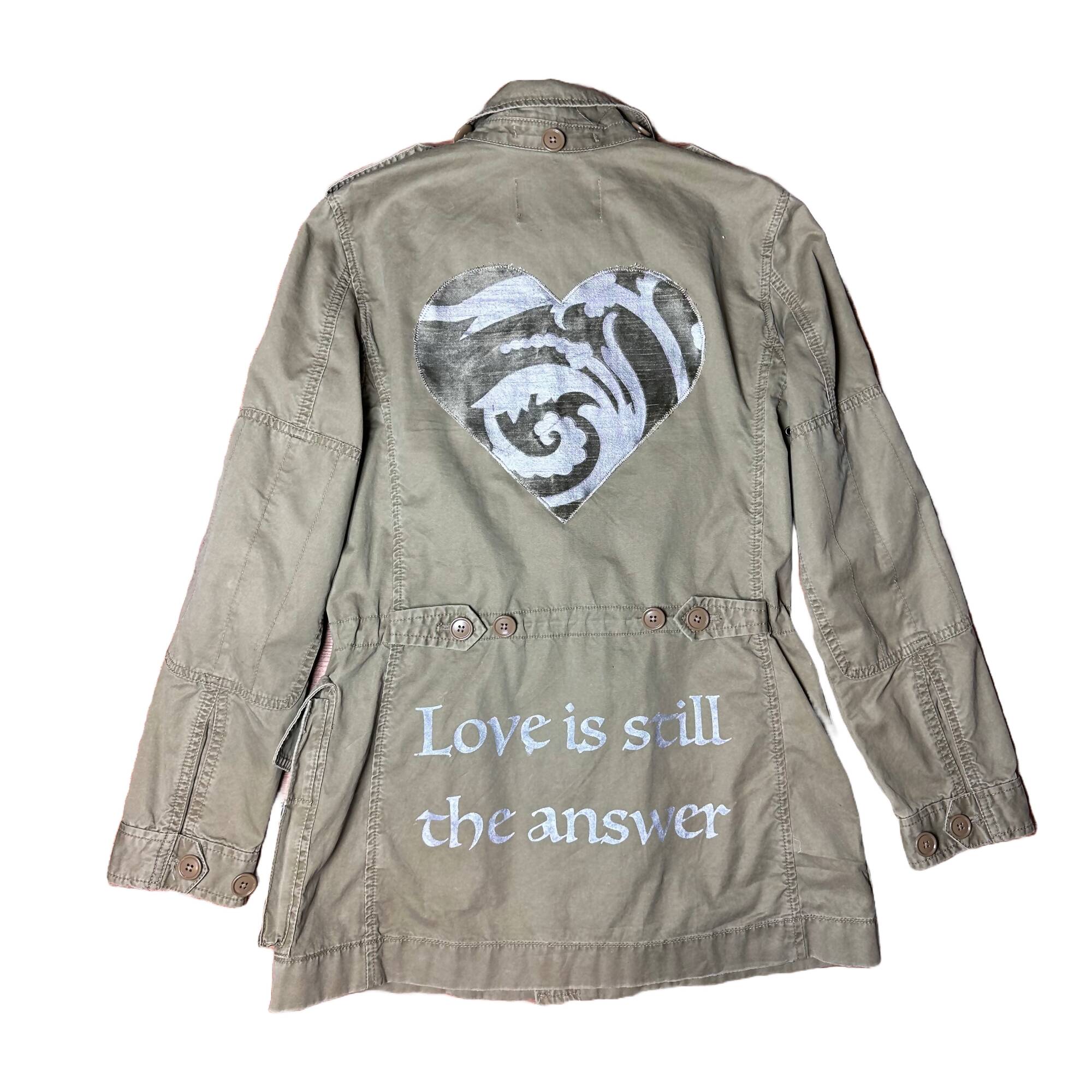 Upcycled J. Crew Army Jacket Love is Still the Answer