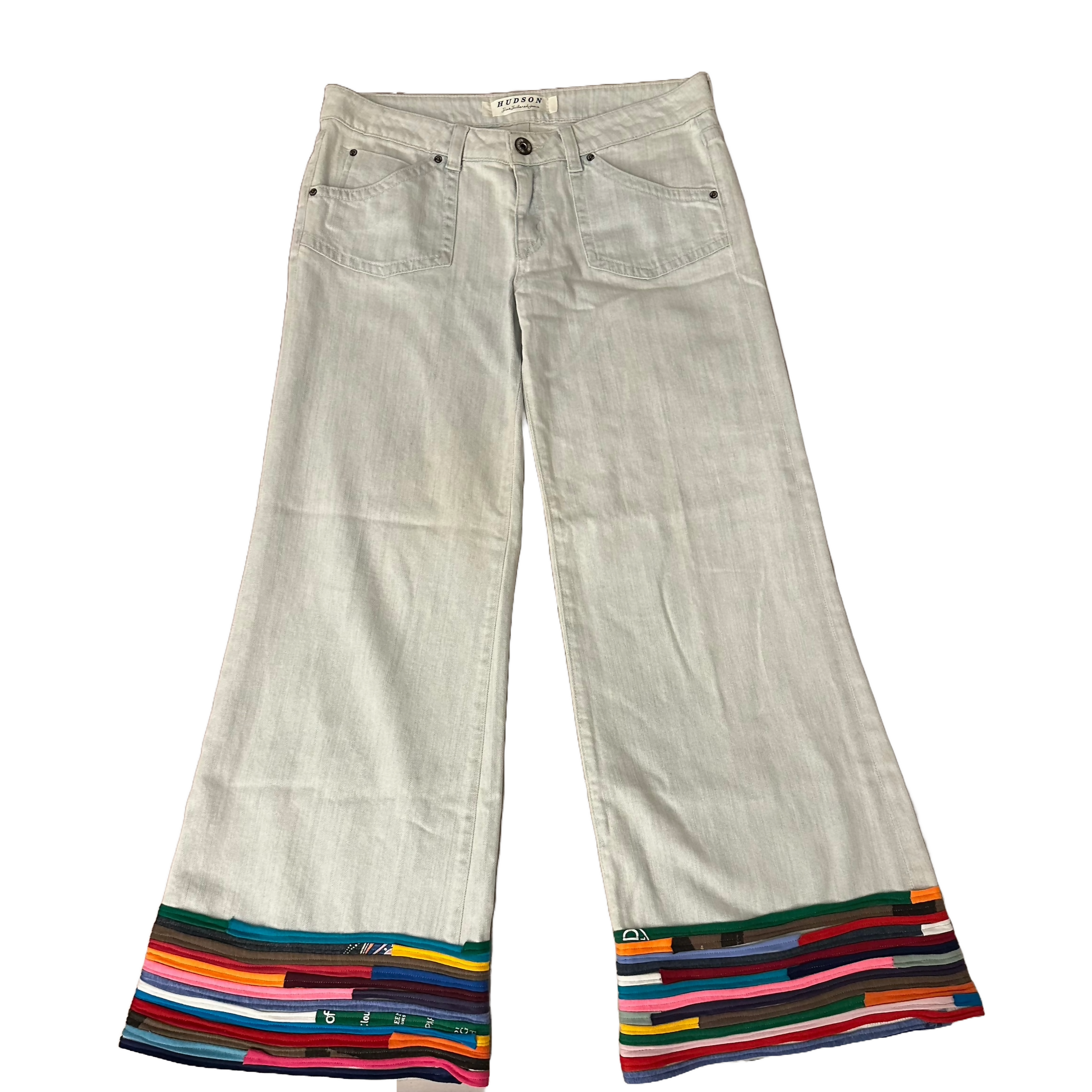 Hudson Jeans Wide Leg T-Shirt Strip Hem
