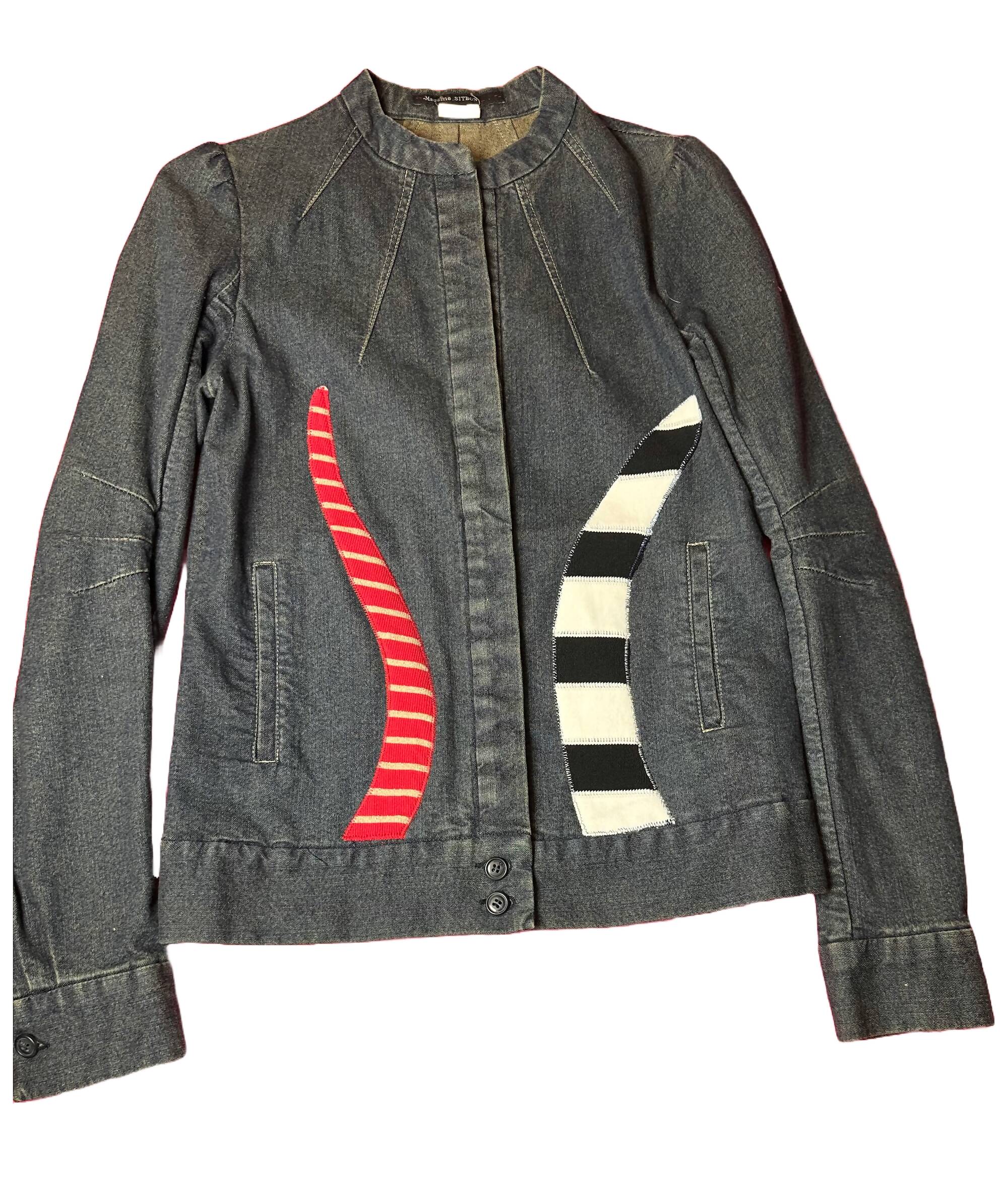 Martine Sitbon Upcycled Jean Jacket with Cat Tails