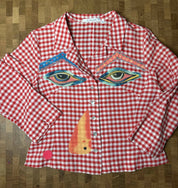 Upcycled Face Suit in Red Check L.K. Bennet
