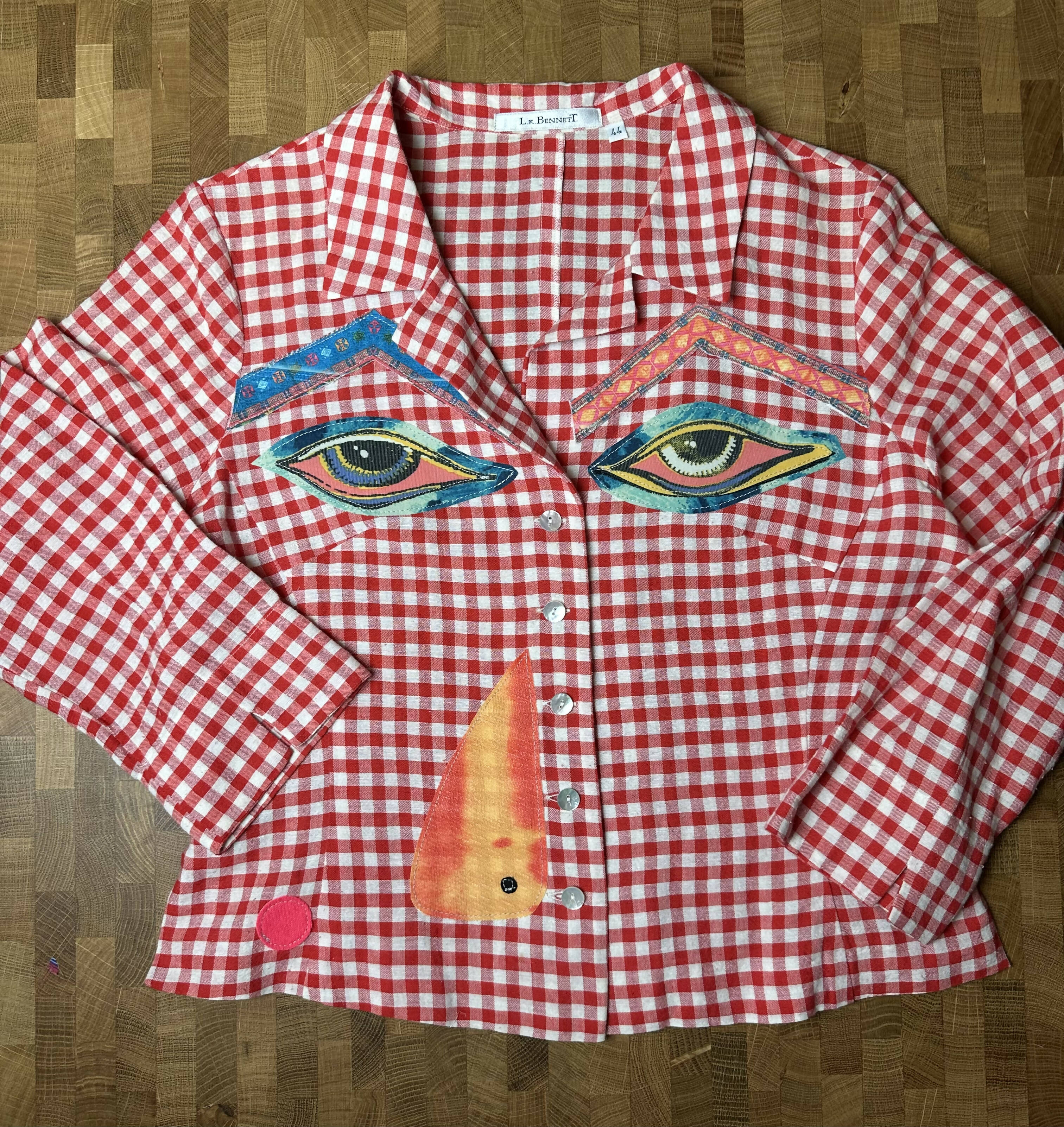 Upcycled Face Suit in Red Check L.K. Bennet