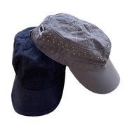 Sashiko Black Army Cap