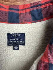 Denim Upcycled Sherpa Lined J Crew Flannel Shirt