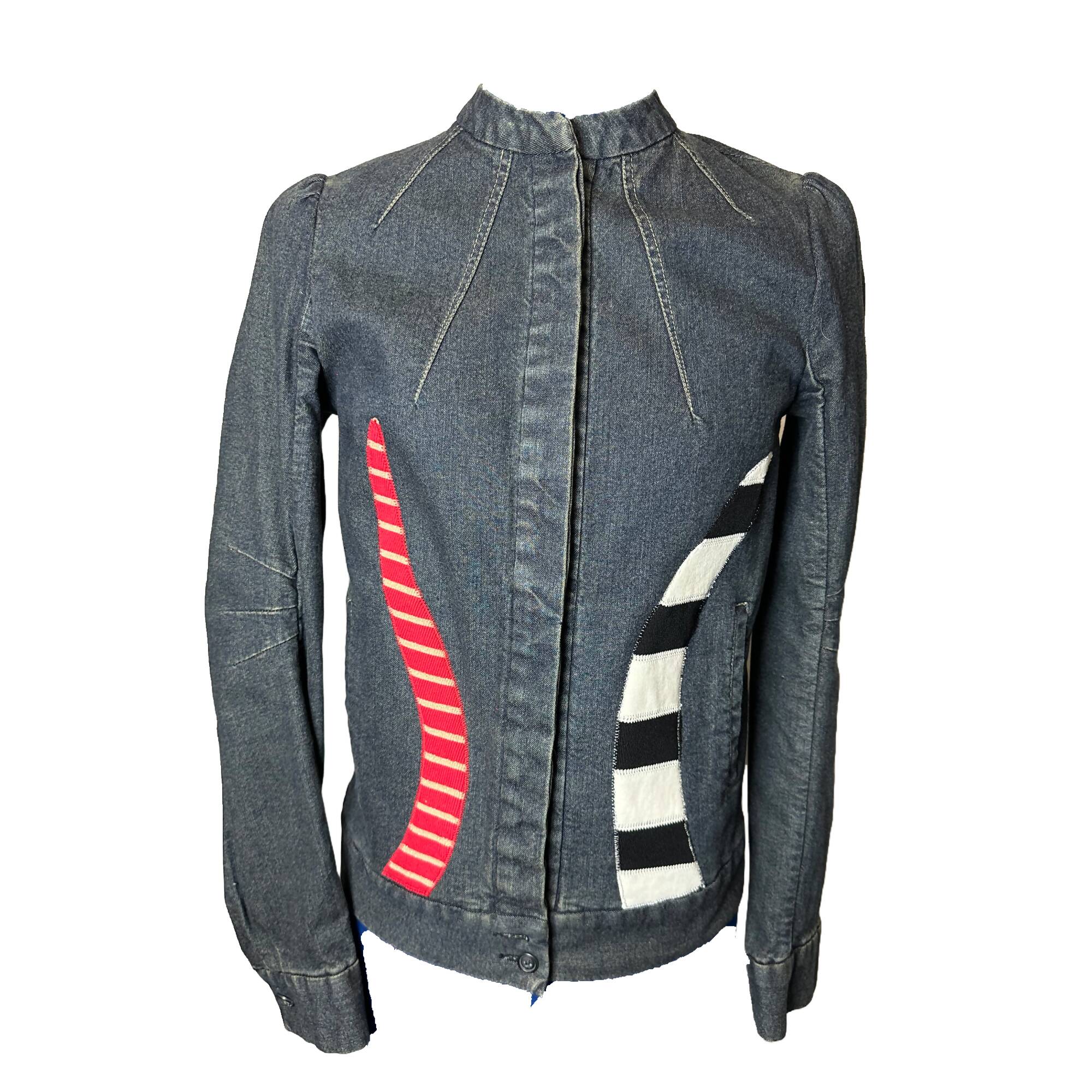 Martine Sitbon Upcycled Jean Jacket with Cat Tails