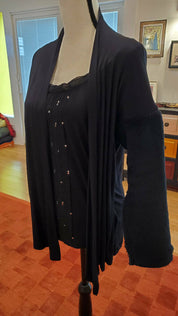 Top with Cardigan and Teddy Sleeves
