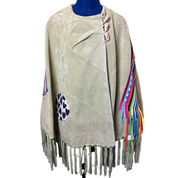 New Vintage Suede Cape Upcycled with T-Shirts and More