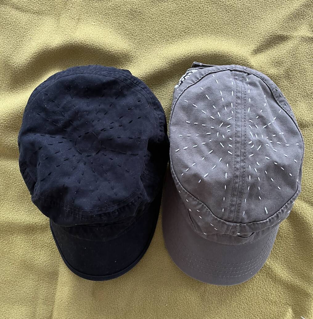 Sashiko Black Army Cap