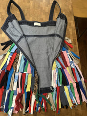 Blue Greenie T-Shirt Strip Mini Denim Dress