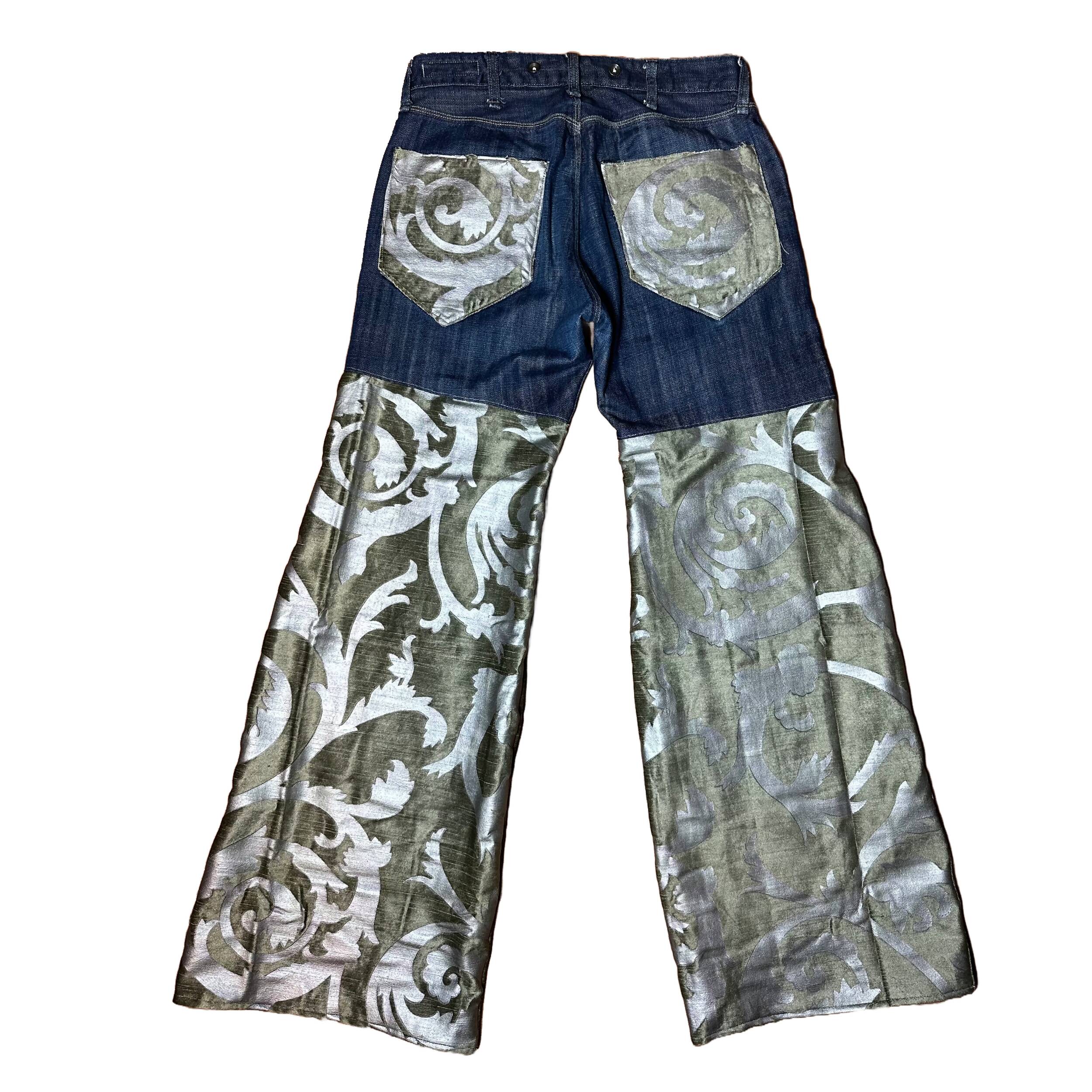 Rag & Bones Denim Jeans Upcycled with Curtains