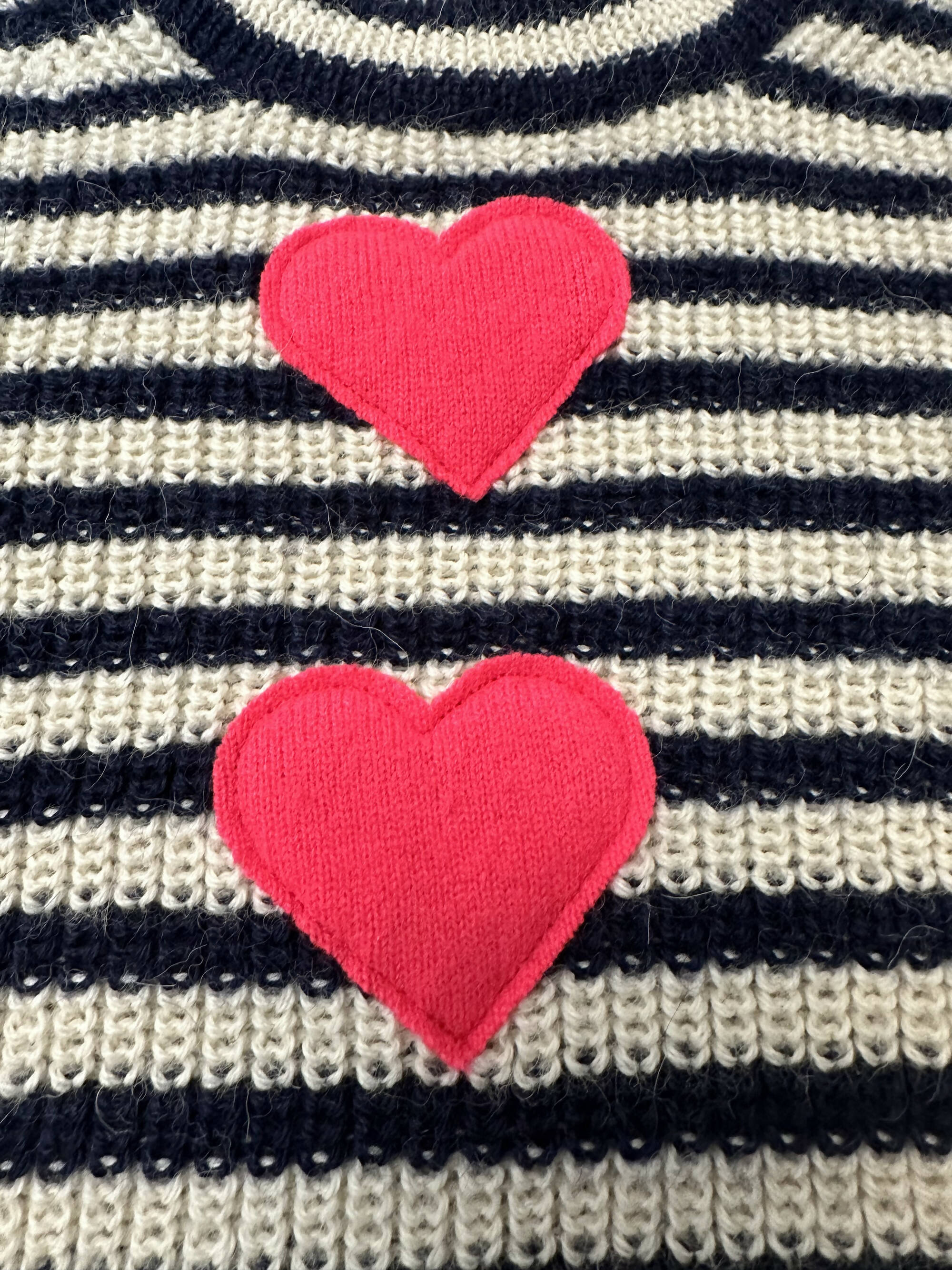 Baby Alpaca Eleven Six Sweater with Cashmere Hearts