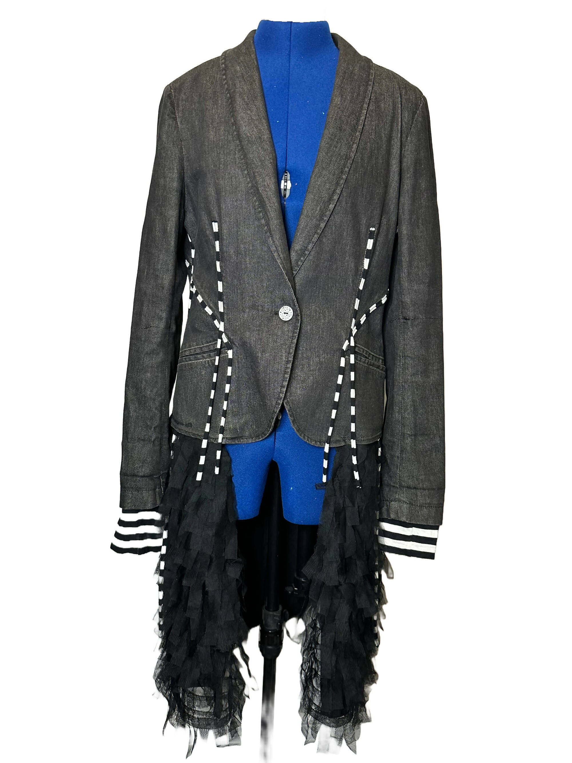 Denim Theory Jacket Upcycle with Tulle