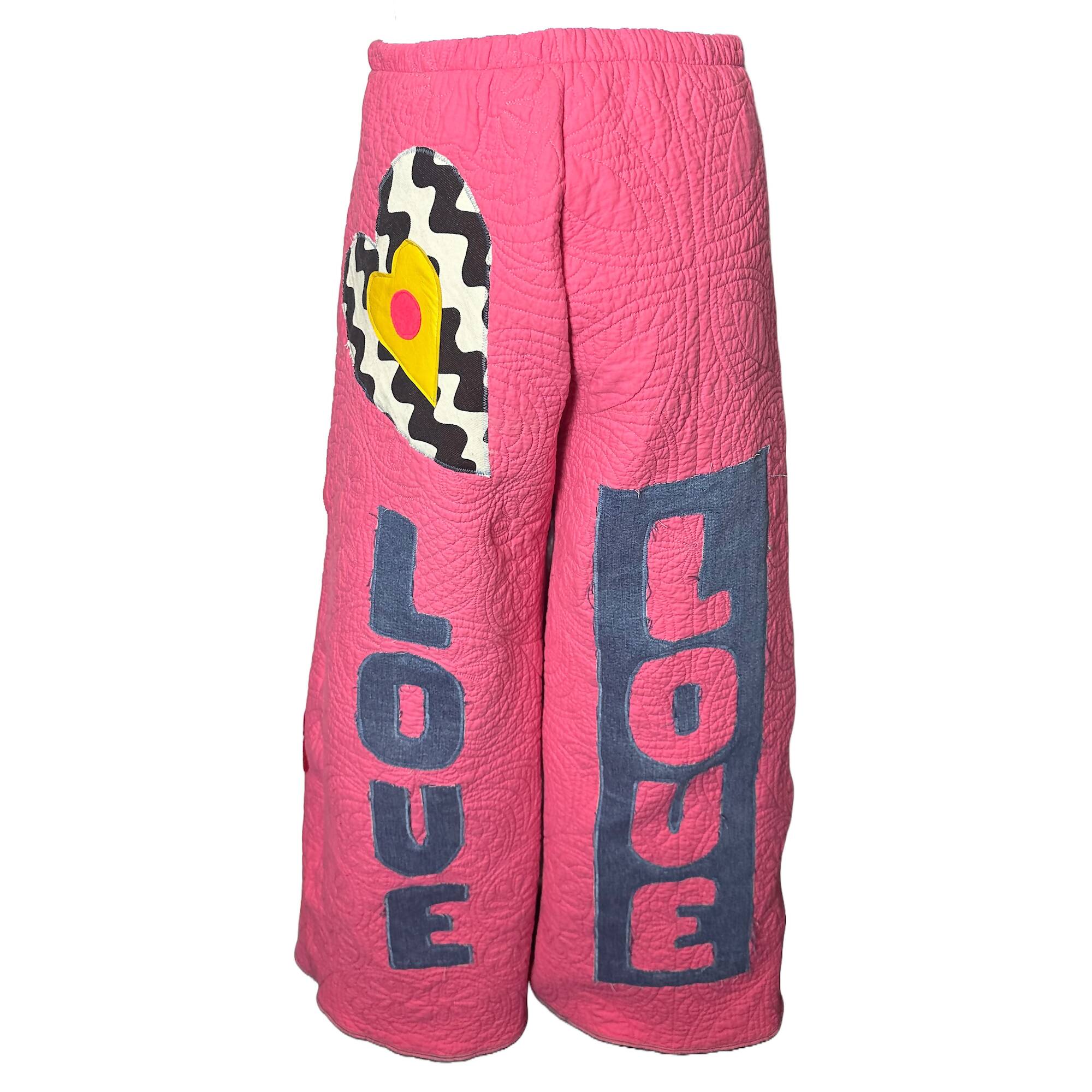 Pink Quilt Pants with Denim Hope & Love