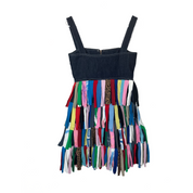 Blue Greenie T-Shirt Strip Mini Denim Dress